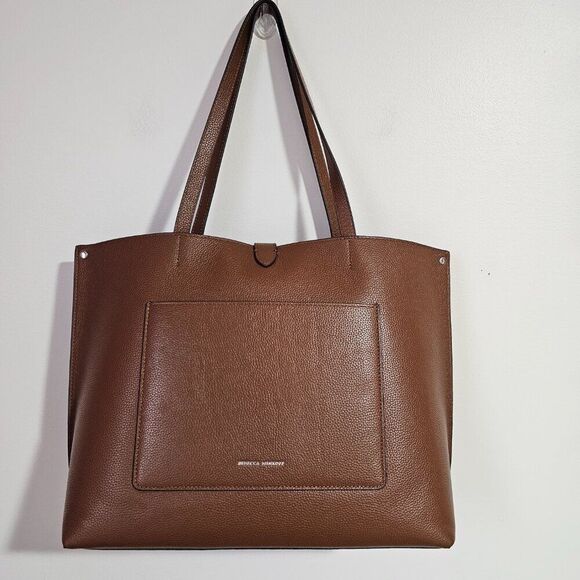 EUC REBECCA MINKOFF MEGAN LEATHER TOTE BROWN LARGE - Picture 5 of 16